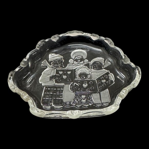 Mikasa Germany Vintage Sweet Dish Carolers 8-1/4" Heavy Crystal - Picture 8 of 8